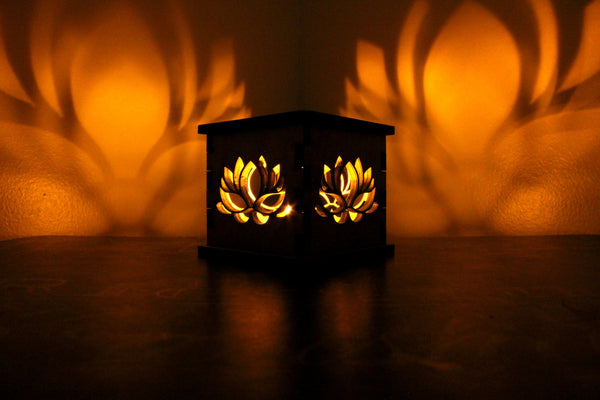 Lotus Flower - Tea Light Holder - Etch Pros.. Laser Craft Studios