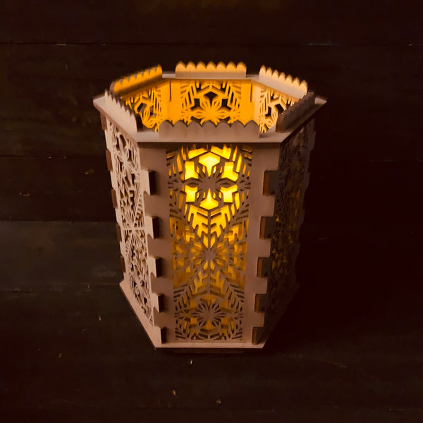 Snowflake - Hexagon Pillar Candle Holder