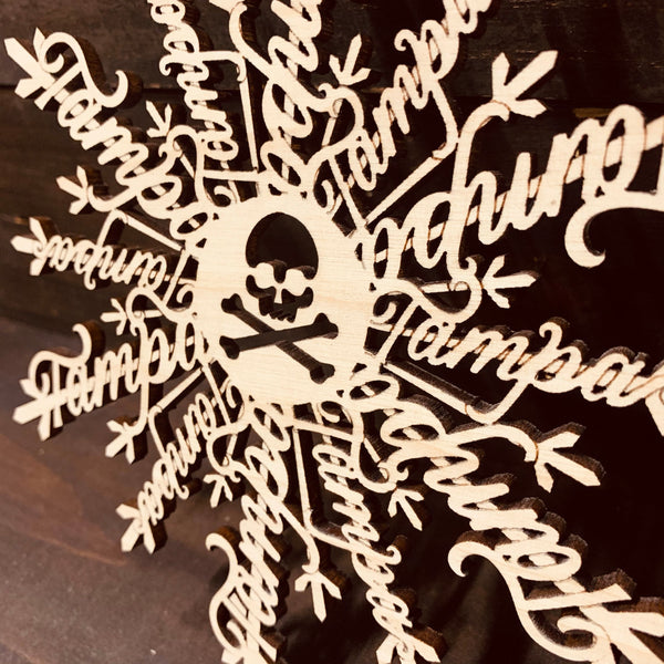 Tampa - Snowflake w/ skull Ornament