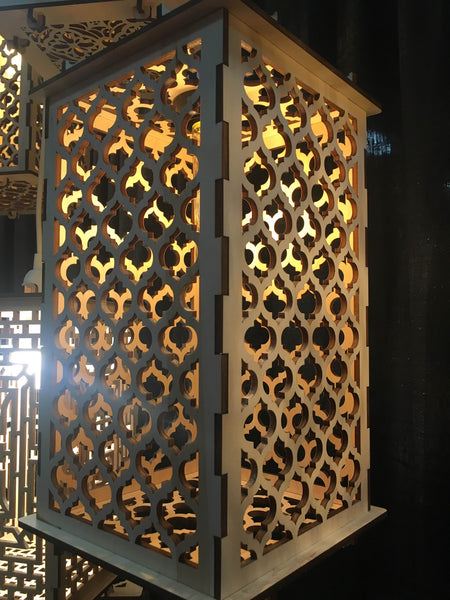 Moroccan Pattern 1 Lantern - Etch Pros.. Laser Craft Studios