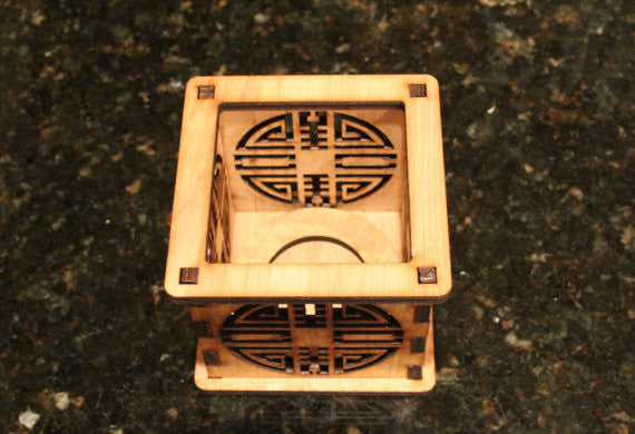 Double Happiness - Tea Light Holder - Etch Pros.. Laser Craft Studios