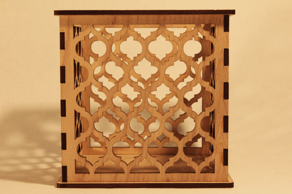 Moroccan Pattern 1 - Pillar Candle Holder - Etch Pros.. Laser Craft Studios