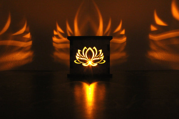 Lotus Flower Outline - Tea Light Holder - Etch Pros.. Laser Craft Studios