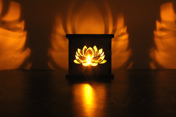 Lotus Flower - Tea Light Holder - Etch Pros.. Laser Craft Studios