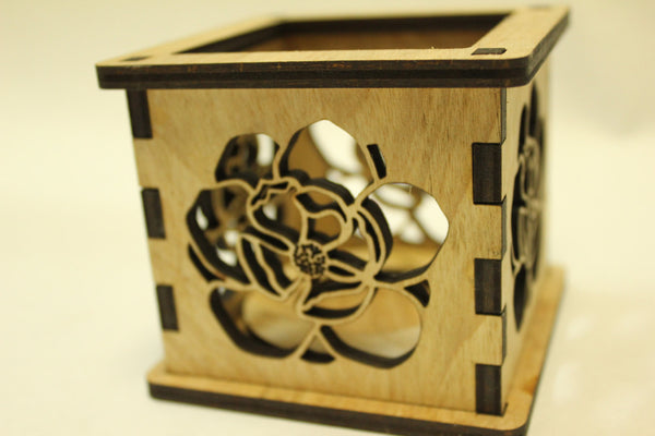 Magnolia - Tea Light Holder - Etch Pros.. Laser Craft Studios