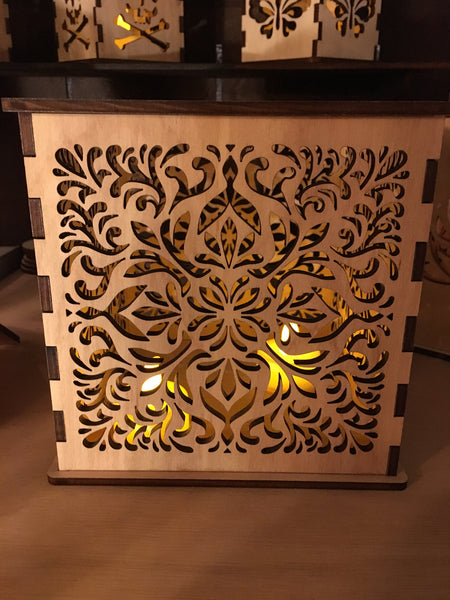 Art Nouveau - Pillar Candle Holder - Etch Pros.. Laser Craft Studios